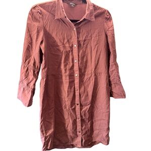 Express Maroon Shirt Dress